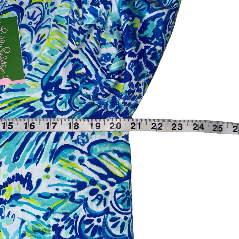 NWT Lilly Pulitzer Erin Dress Blue Crush After Party Size XL Pima Cotton Vibrant - Picture 8 of 9